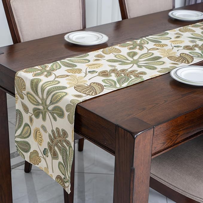 Mika Home Tropical Leaf Table Runner - Image 2