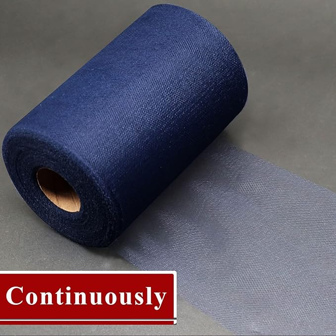 Navy Blue Tulle Fabric Rolls 6 Inch by 200 Yards Fabric Spool Tulle Ribbon - Image 4
