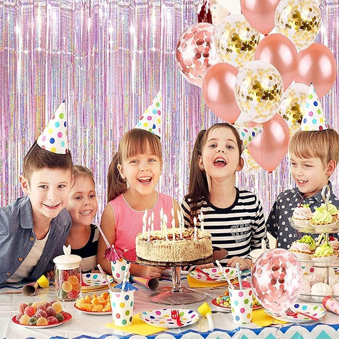 BRAVESHINE 1 Purple 1 Pink Streamers Party Photo Backdrop - Image 7