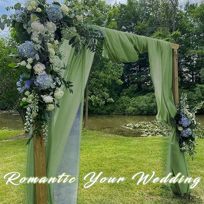 Wedding Arch Draping Fabric 2 Panels 20Ft length x 28" width Sage Green Arch - Image 8