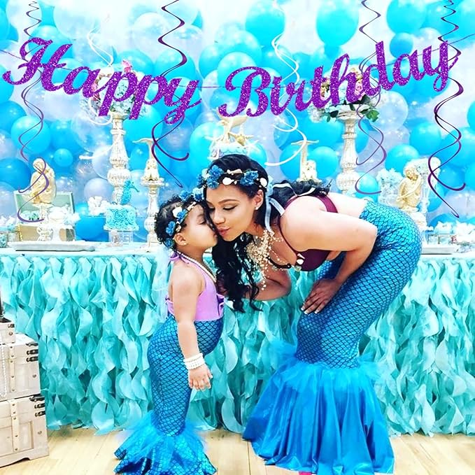 Teal-purple Lavender Girl Mermaid-birthday Party-decorations - Image 7