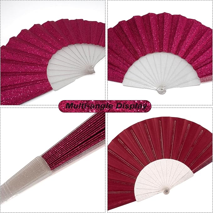 48 Pack Handheld Fan, Folding Hand Glitter fan - Image 5