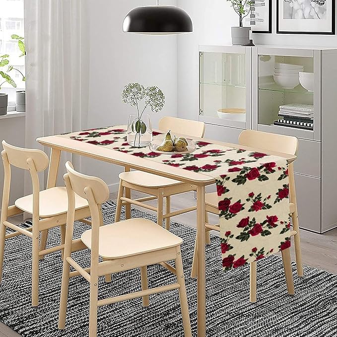Vintage Rose Table Runner, 13x90 Inch - Image 7
