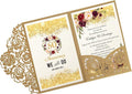 DORIS HOME 50pcs Laser Cut Wedding Invitations by DorisHome
