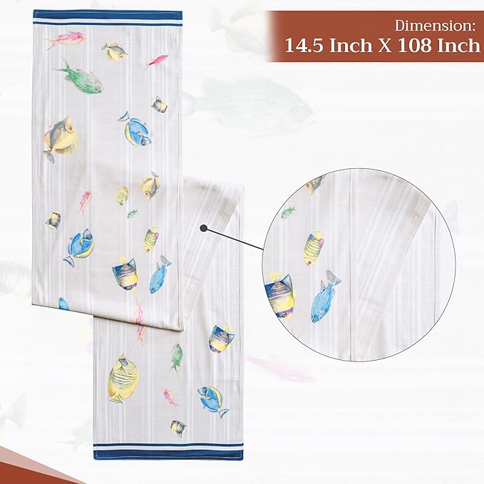 Maison d' Hermine Table Runner 100% Cotton Double Layer Table Runners 108 - Image 4