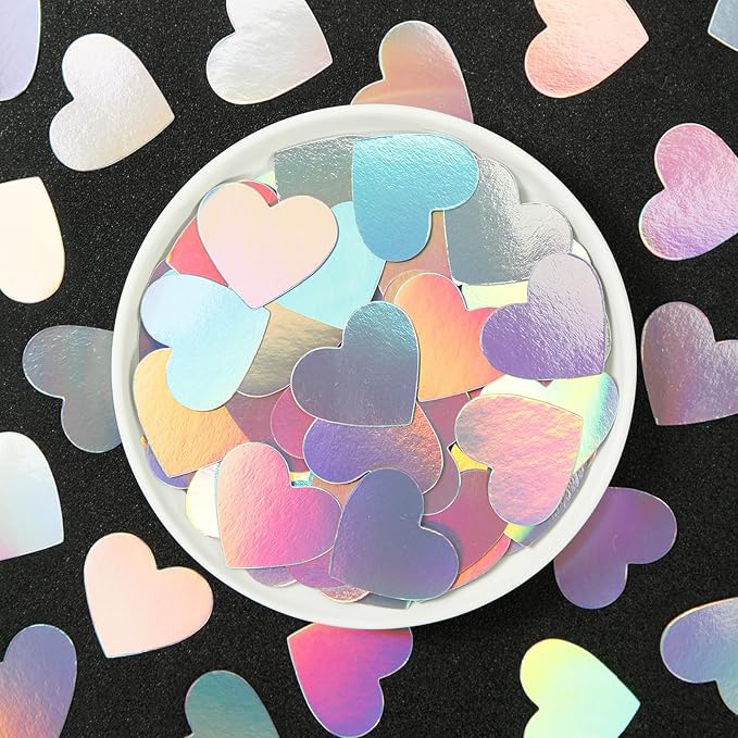 Iridescent-Disco Party-Decorations Heart Confetti - Image 5