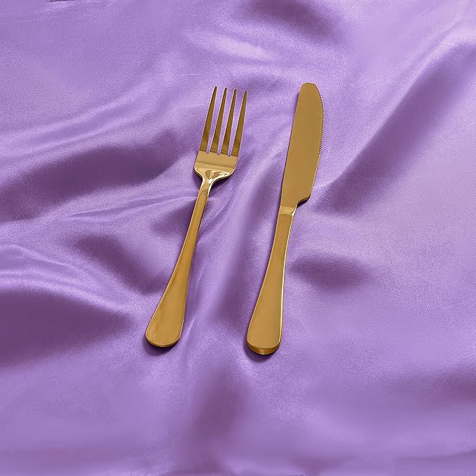 50 Pieces Lavender Satin Napkins, Silky Soft Smooth Washable Napkins - Image 5