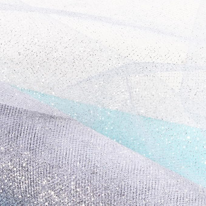 Sparkling Tulle Rolls, 15” by 30 Yards Glitter Tulle Spool Ribbon Fabric - Image 3