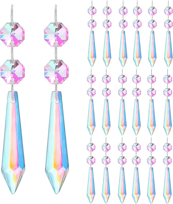 H&D HYALINE & DORA 20pcs 55mm Suncatcher Aurora Chandelier Icicle Crystal - Image 4