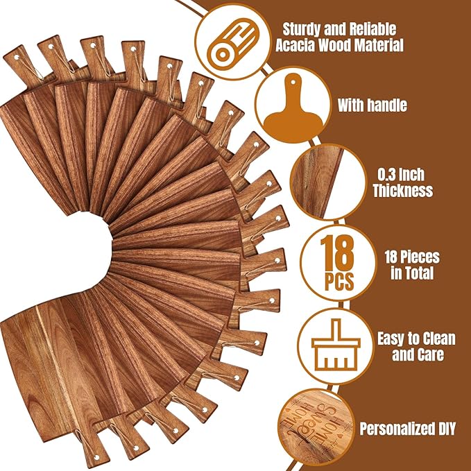 Irenare 18 Pcs Plain Cutting Board Set - Image 3