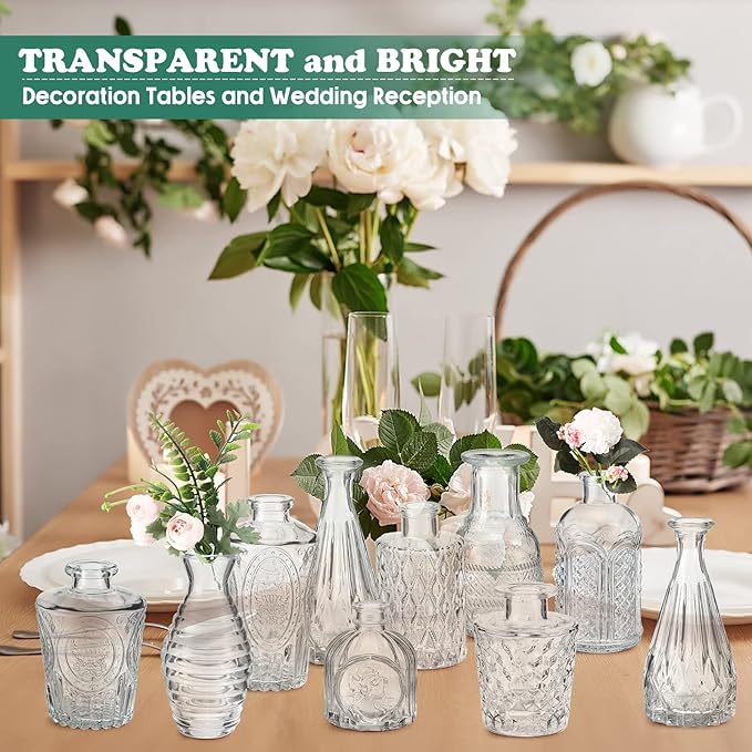 20 Pcs Glass Bud Vase Set Small Vintage Flower Vase in Bulk - Image 6