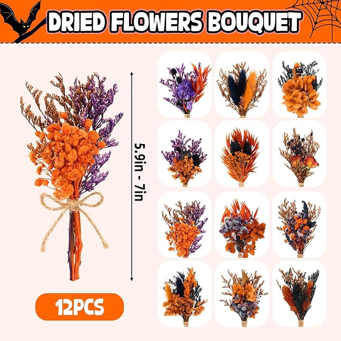 12/24 PCS Charming Dried Flowers Bouquet - Image 2