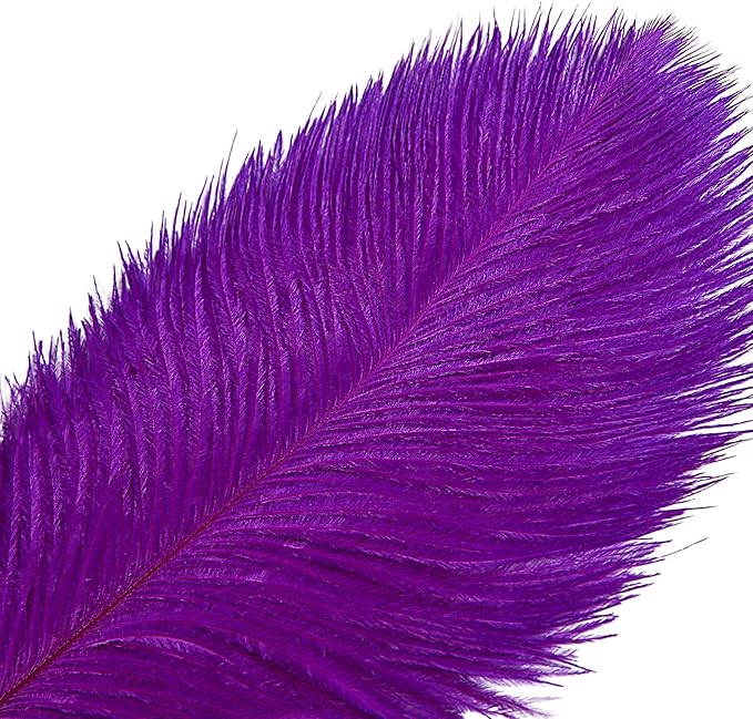 THARAHT Purple Ostrich Feathers 12pcs Large Natural Bulk 12-14Inch 30cm-35cm - Image 3