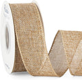 Ribbli Burlap Wired Edge Ribbon, 1-1/2 Inch x 10 Yard, Solid by Ribbli