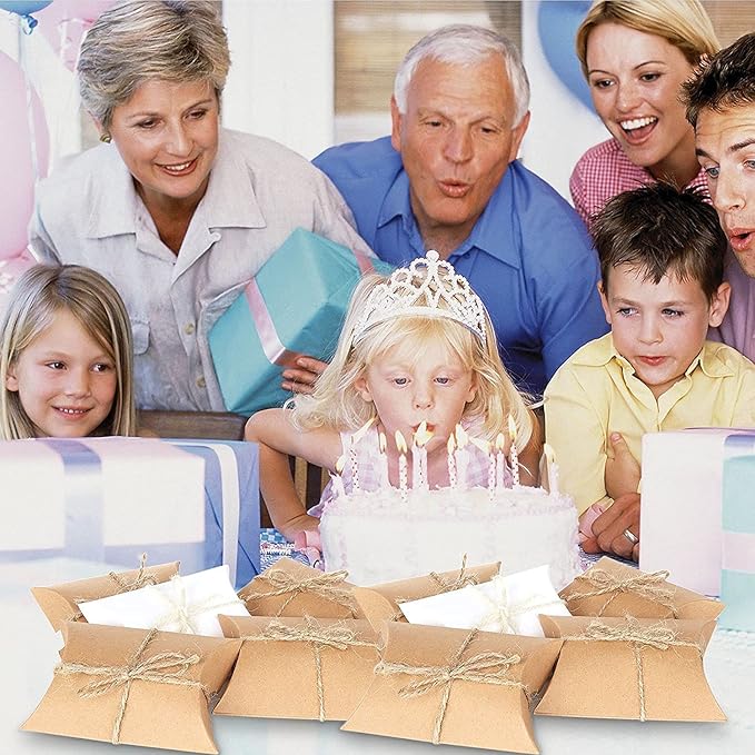 Kraft Paper Pillow Candy Box, Foldable Gift Box - Image 4