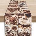Coffee Theme Table Runner, Rustic Farmhouse Coffee Cup Latte Cappuccino Tea by Unknown