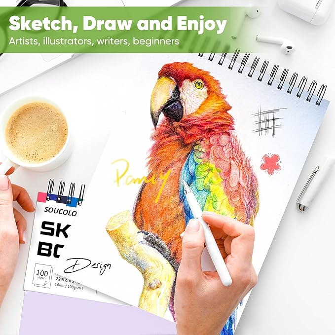 Soucolor 9" x 12" Aesthetic Sketch Book, Japanese Stationary Sketching Supplies - Image 7