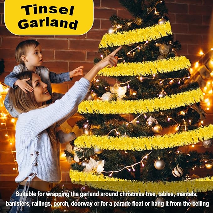 50 Feet Christmas Foil Fringe Banner Metallic Tassle Garland Metallic Backdrop - Image 3