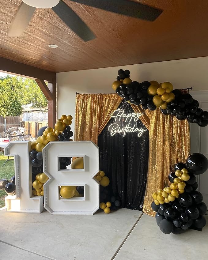 Black Sequin Backdrop Curtain 7ft x 7ft Glitter Photo Booth Backdrop - Image 7