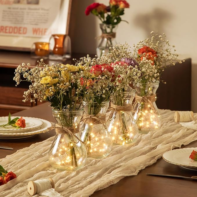Glass Bud Vases for Centerpieces Set of 12 Clear Decorative Vase for Flowers - Image 4