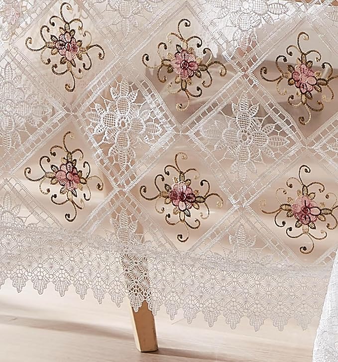 Warm Home Designs 60 x 84 Rectange Tablecloth. Use White Macrame Tablecloth as - Image 3