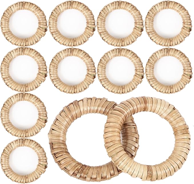 Woven Napkin Rings Set of 12 by CLEENTABLE