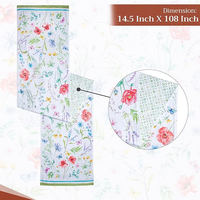 Maison d' Hermine Table Runner 100% Cotton Double Layer Table Runners 108 - Image 4