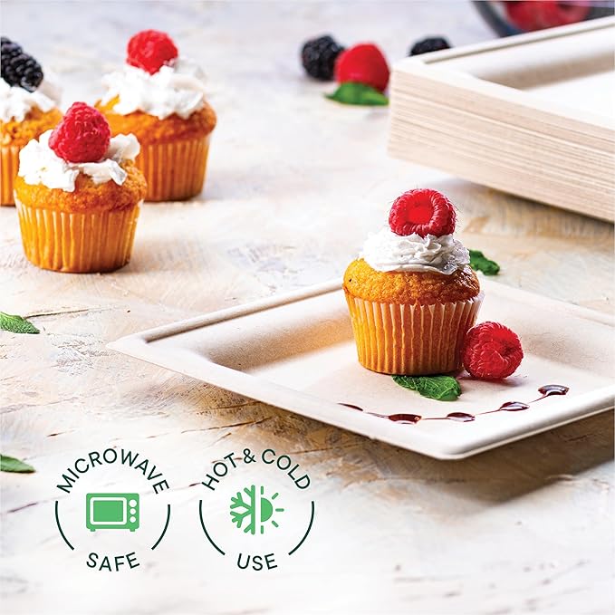 100% Compostable Square Paper Plates - Image 5