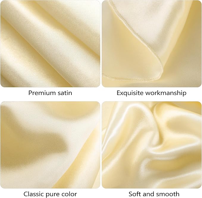 Ruisita 120 Inches Round Satin Tablecloths Champagne Overlay Round Satin Table - Image 3
