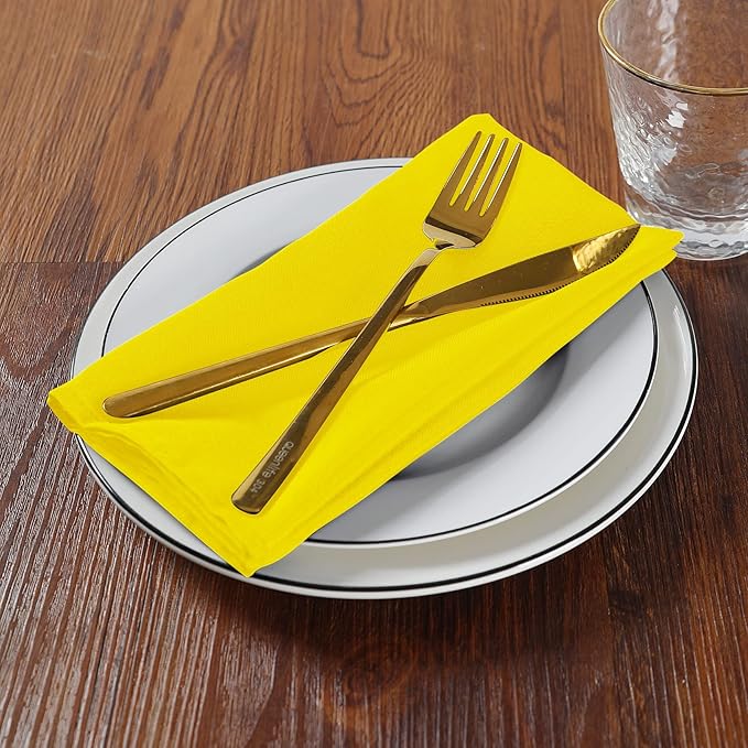 Cloth Napkins 17x17 inch Washable Polyester Dinner Napkins Soft Table Napkins - Image 4