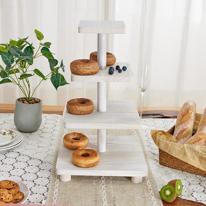 4 Tier Cupcake Stand, Wood Cake Stand - Image 5