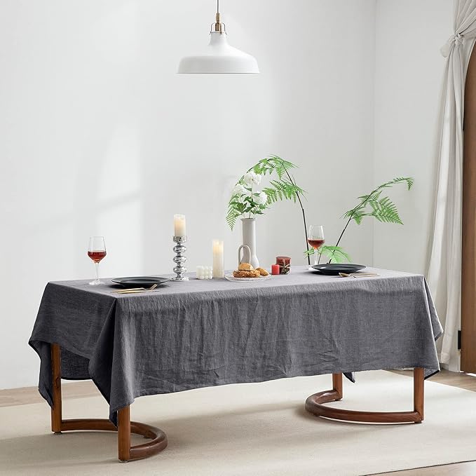 EVERLY 100% Pure Linen Rectangle Tablecloths 60x108Inches - Image 8