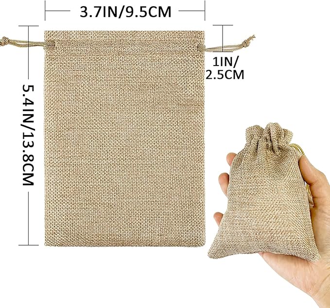 ANPHSIN 75 Pcs Small Burlap Gift Bags - Image 3