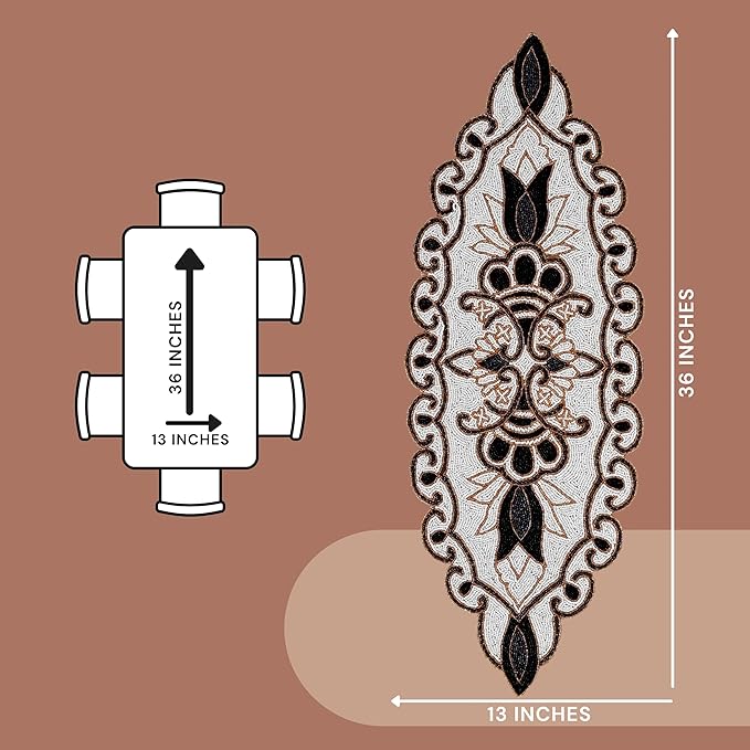 36" Decorative Beaded Table Runner - Image 4