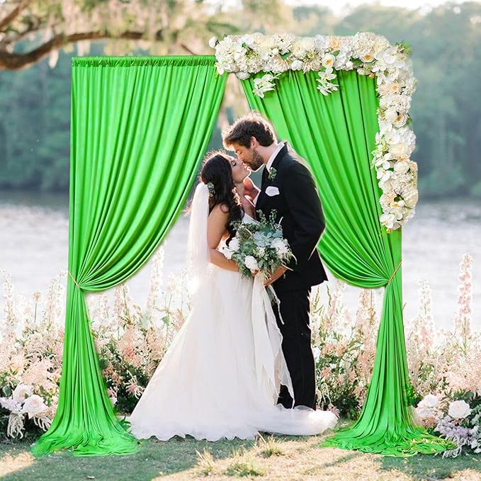 10 x 7 Feet Emerald Green Backdrop Curtain - Image 3