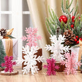 Bucherry 12 Pcs Wooden Snowflake Table Decor 3D Snowflake Tabletop Signs and by Bucherry
