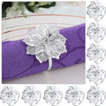 Hotop 12 Pcs Hollow Out Flower Napkin Rings Fall Napkin Ring Holder Metal by HOTOP