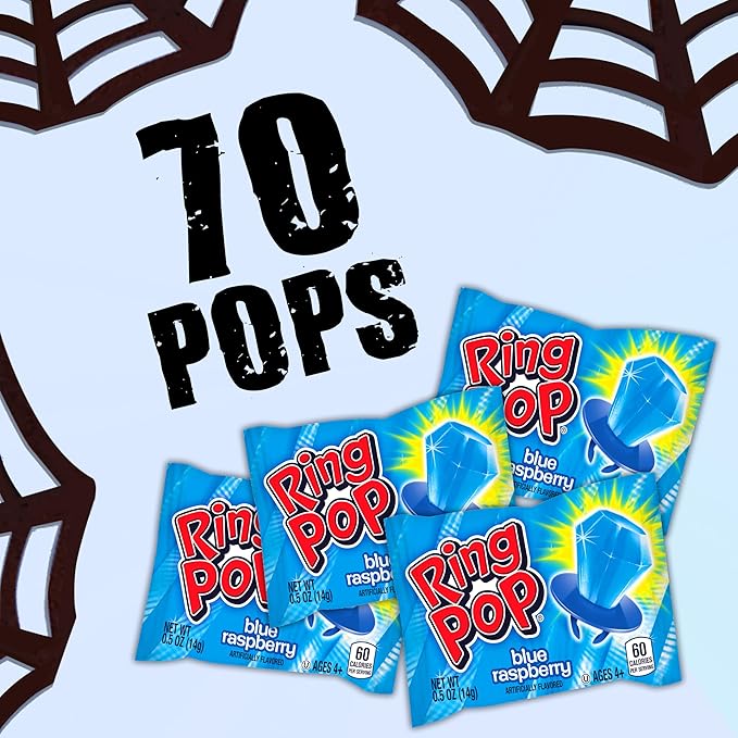 Ring Pop Individually Wrapped Candy 70 Count Bulk Lollipop Pack – Halloween - Image 2