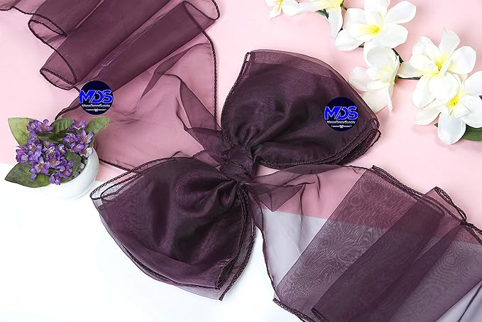 MDS Pack of 300 PCS Organza Chair Sashes Wider Dining Chair Bows Ribbon Tie Back - Image 6