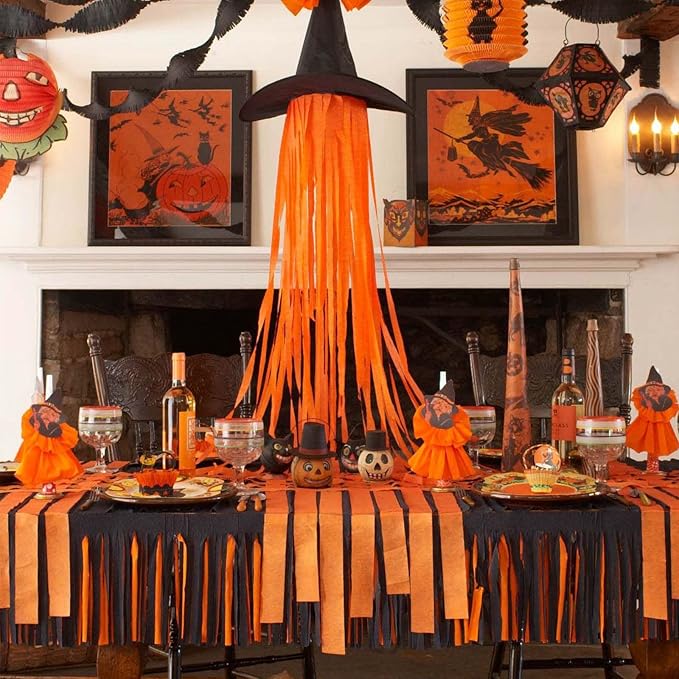 PartyWoo Orange Crepe Paper Streamers 4pcs 328ft Pack of Orange Crepe Paper - Image 2
