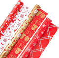 Christmas Gift Wrapping Paper Rolls, 3 Rolls 17inches x 198inches Reversible by RJVW