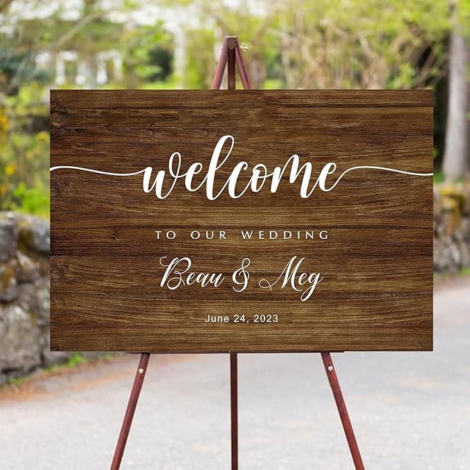 Generic Rustic Wedding Sign, 12x18 inches, Weatherproof & Fade-Resistant - Image 3