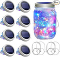 SunKite Solar Mason Jar Lights, 8 Pack 20 LED Waterproof Fairy Firefly Jar Lids by SunKite