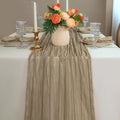 Snowkingdom 6PCS 10 FT Nude Brown Cheesecloth Table Runner, 120 inch Long by Snowkingdom
