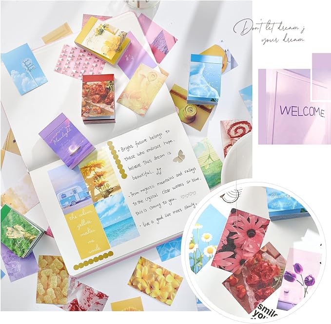 6 Sets 300 Pcs Washi Stickers Set Cute Aesthetic Sticker Book - Image 7