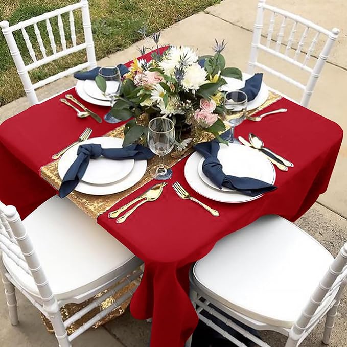 Fitable 6 Pack Red Square Tablecloths - Image 6