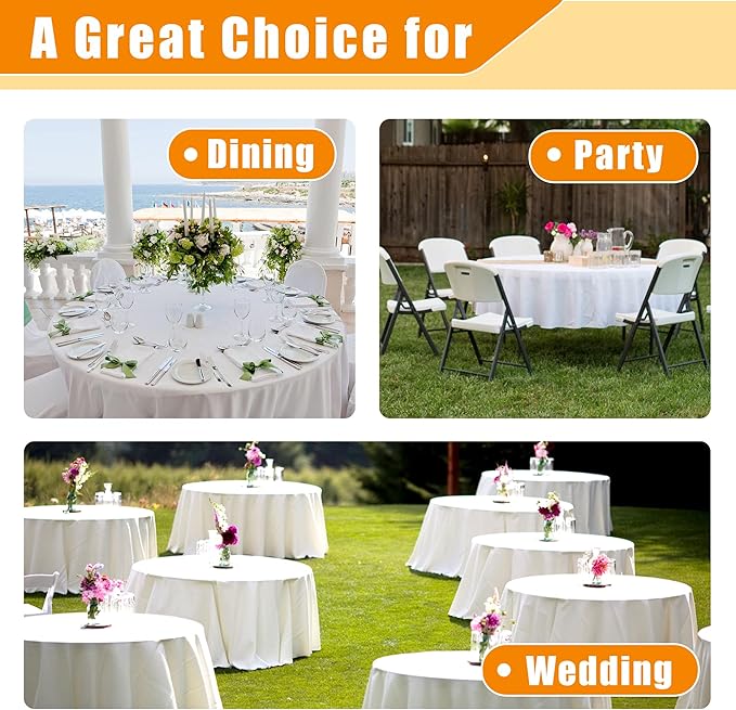 Fitable Black Round Tablecloth 70 inch, Stain and Wrinkle Resistant Washable - Image 6