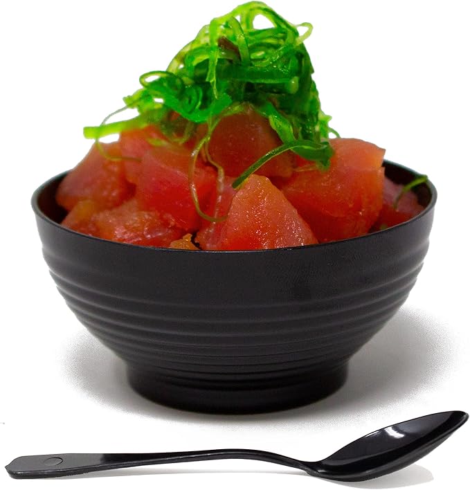 50 Pack 3 oz. Asian-Style Black Mini Plastic Bowl by CMJJGourmetInc