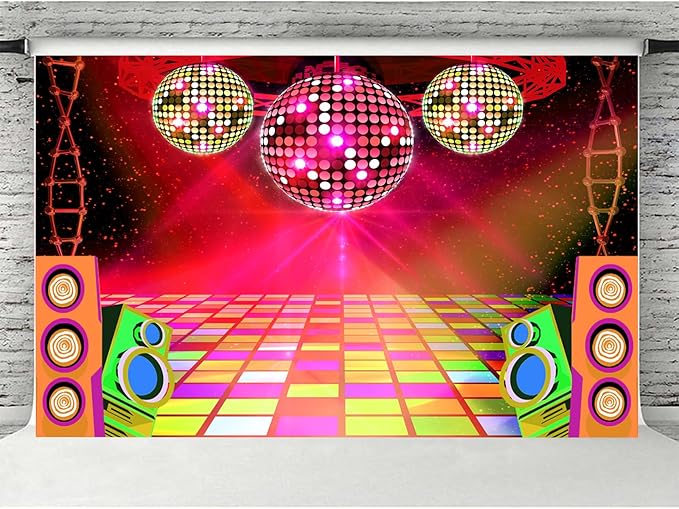 Dance Party Backdrop Retro 80s 90s Theme Stage Dance Ball Music Birthday Party - Image 4