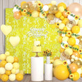 12PCS Colorful Yellow Shimmer Wall Backdrop, Square Sequin Photo Backdrops Panel by ZEBMOON